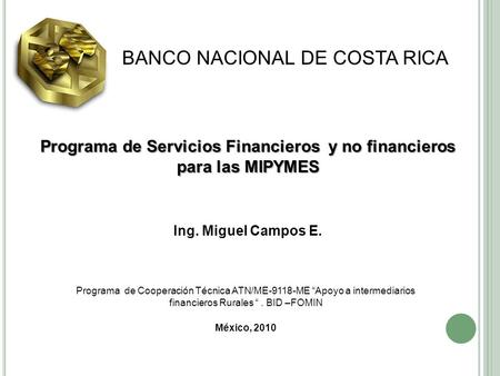 Programa de Servicios Financieros y no financieros