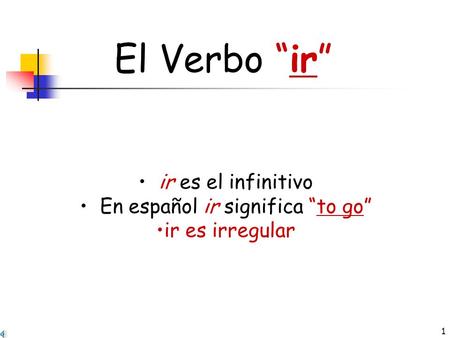 En español ir significa “to go”
