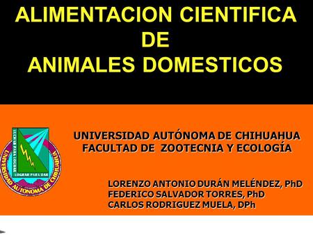 ALIMENTACION CIENTIFICA DE ANIMALES DOMESTICOS