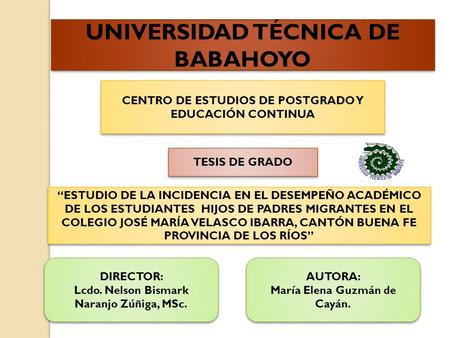 UNIVERSIDAD TECNICA DE BABAHOYO universidad tecnica de babahoyo: