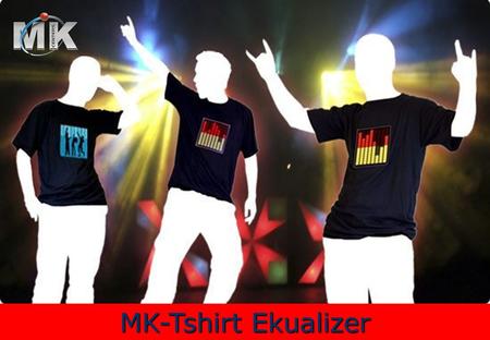 MK-Tshirt Ekualizer. MK-Tshirt Ekualizer ¡Transfórmate en una caja de ritmos! MK-Tshirt Ekualizer recibe su nombre por el ecualizador que lleva incorporado.