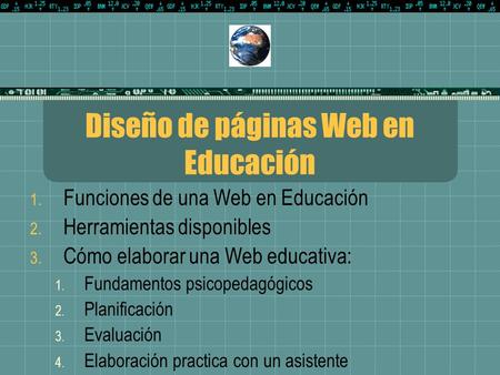 Diseño de páginas Web en Educación