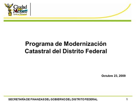 Programa de Modernización Catastral del Distrito Federal