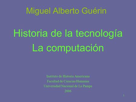 Historia de la tecnología La computación