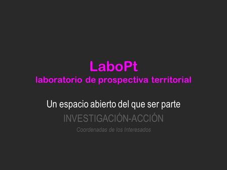 LaboPt laboratorio de prospectiva territorial