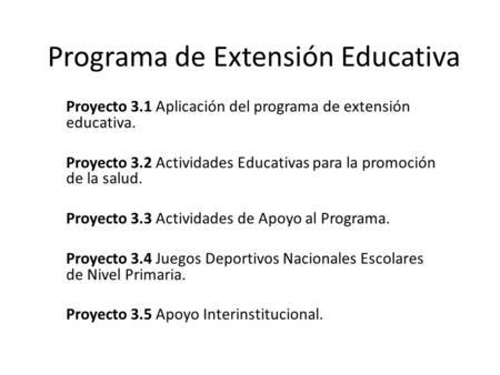 Programa de Extensión Educativa