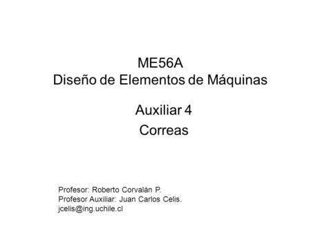ME56A Diseño de Elementos de Máquinas