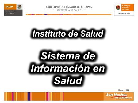 GOBIERNO DEL ESTADO DE CHIAPAS Sistema de Información en Salud