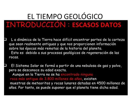 EL TIEMPO GEOLÓGICO.