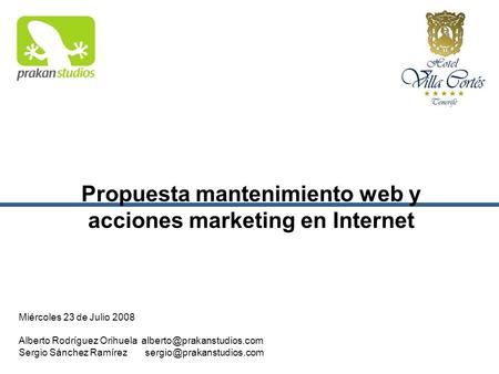 Propuesta mantenimiento web y acciones marketing en Internet