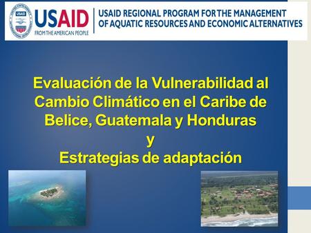 Evaluación de la Vulnerabilidad al Cambio Climático en el Caribe de Belice, Guatemala y Honduras y Estrategias de adaptación.