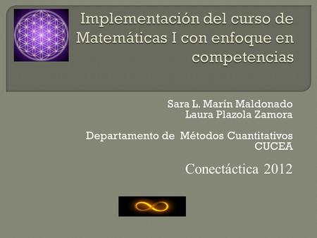 Sara L. Marín Maldonado Laura Plazola Zamora Departamento de Métodos Cuantitativos CUCEA Conectáctica 2012.