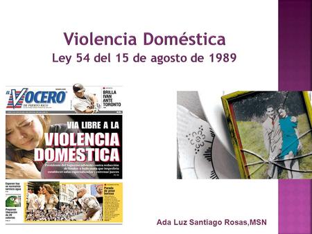 Violencia Doméstica Ley 54 del 15 de agosto de 1989
