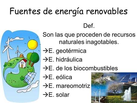 Fuentes de energía renovables