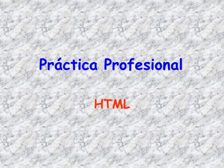 Práctica Profesional HTML.