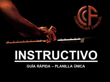 INSTRUCTIVO GUÍA RÁPIDA – PLANILLA ÚNICA.