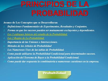 PRINCIPIOS DE LA PROBABILIDAD