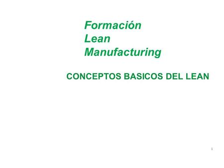 Formación Lean Manufacturing