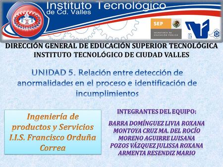 Ingeniería de productos y Servicios I.I.S. Francisco Orduña Correa
