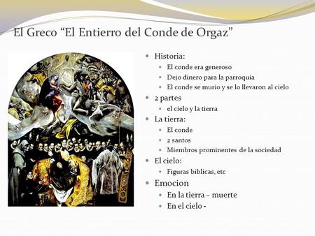 El Greco “El Entierro del Conde de Orgaz”