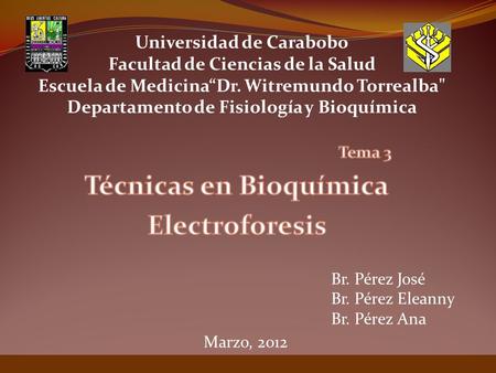 Tema 3 Técnicas en Bioquímica Electroforesis