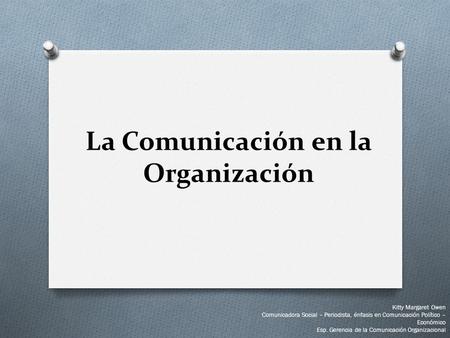 La Comunicación en la Organización