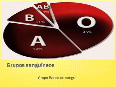Grupos sanguíneos Grupo Banco de sangre.