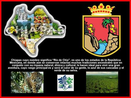 Chiapas cuyo nombre significa “Río de Chía”, es uno de los estados de la República Mexicana, en donde aún se conservan intactas muchas tradiciones ancestrales.
