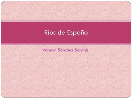 Vanesa Sánchez Sanchís