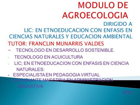 MODULO DE AGROECOLOGIA