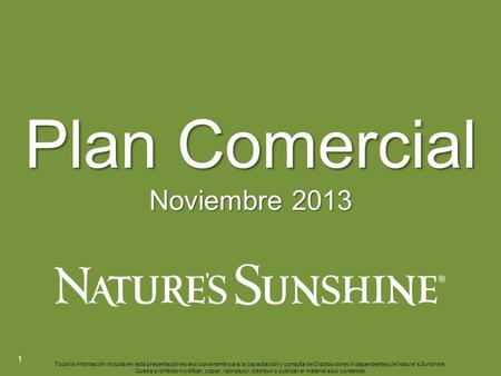 Plan Comercial Noviembre 2013