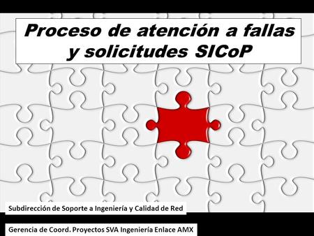 Proceso de atención a fallas y solicitudes SICoP