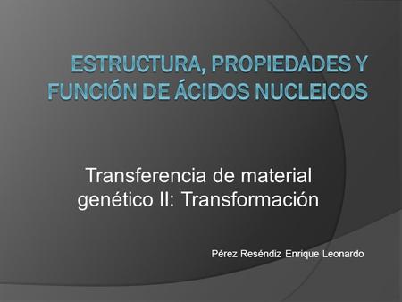 Estructura, propiedades y función de ácidos nucleicos