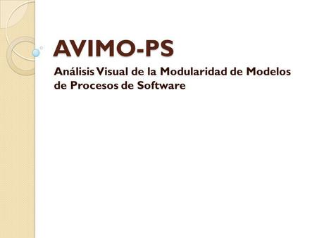 Análisis Visual de la Modularidad de Modelos de Procesos de Software