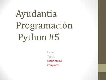 Ayudantia Programación Python #5