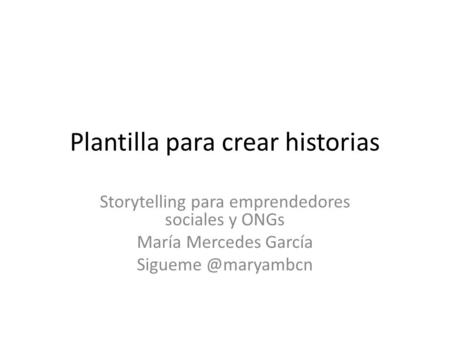 Plantilla para crear historias