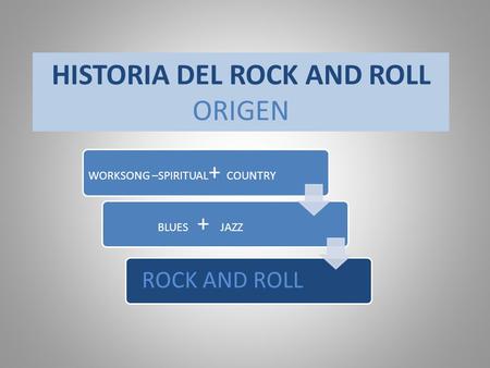 HISTORIA DEL ROCK AND ROLL ORIGEN