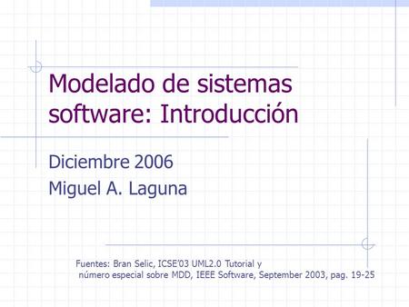 Modelado de sistemas software: Introducción