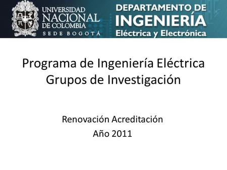 Programa de Ingeniería Eléctrica Grupos de Investigación
