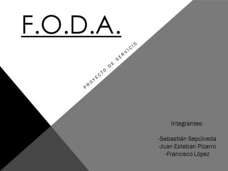 F.O.D.A. Integrantes: -Sebastián Sepúlveda -Juan Esteban Pizarro