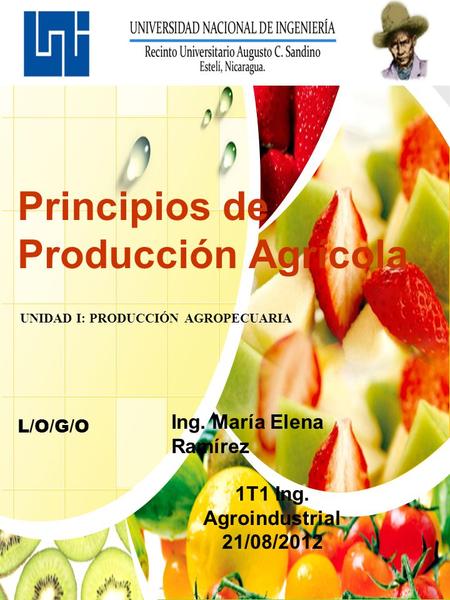 Principios de Producción Agrícola