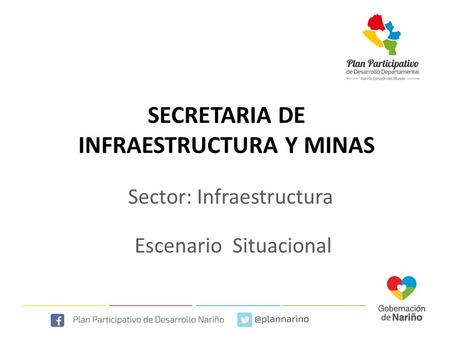 Sector: Infraestructura Escenario Situacional SECRETARIA DE INFRAESTRUCTURA Y MINAS.