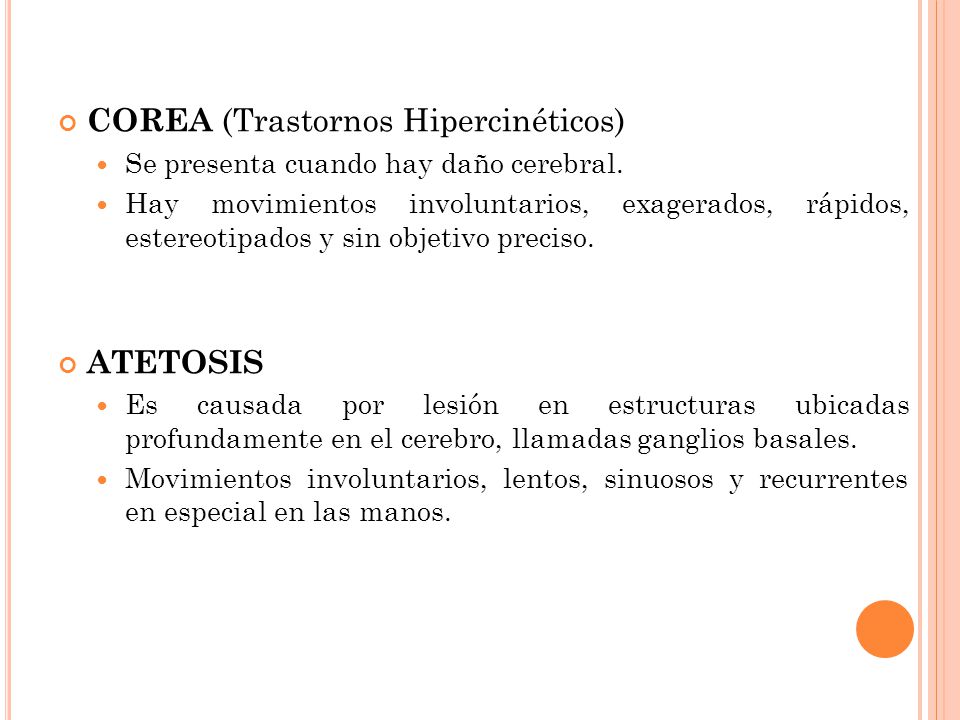 Resultado de imagen de trastornos de los núcleos basales atetosis