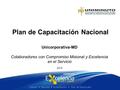 Plan de Capacitación Nacional Unicorporativa-MD Colaboradores con Compromiso Misional y Excelencia en el Servicio 2015.