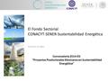 El Fondo Sectorial CONACYT-SENER-Sustentabilidad Energética Presenta el taller: Convocatoria 2014-03: “Proyectos Posdoctorales Mexicanos en Sustentabilidad.