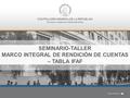 CONTRALORÍA GENERAL DE LA REPÚBLICA División Auditoría Administrativa SEMINARIO-TALLER MARCO INTEGRAL DE RENDICIÓN DE CUENTAS – TABLA IFAF.