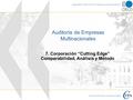 Centre for Tax Policy and Administration Organisation for Economic Co-operation and Development Auditoría de Empresas Multinacionales 7. Corporación “Cutting.
