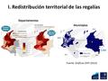 I. Redistribución territorial de las regalías Fuente: Gráficas DNP (2015) Departamentos Municipios.