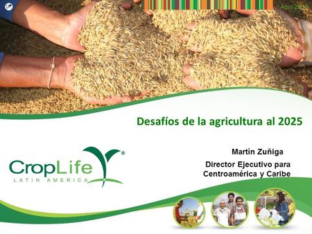 Abril 2013 Desafíos de la agricultura al 2025 Martín Zuñiga Director Ejecutivo para Centroamérica y Caribe.