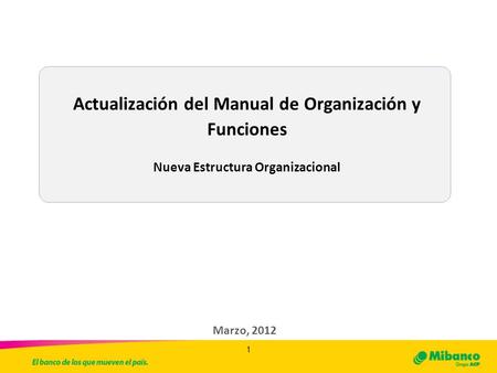 Actualización del Manual de Organización y Funciones